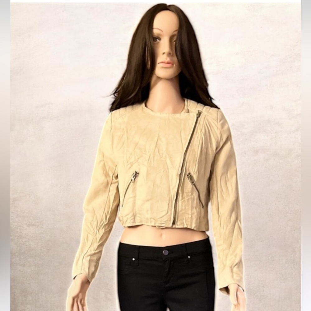 Forever 21 Women's Cream Crop Jacket